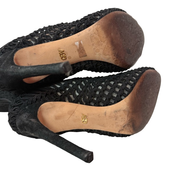 Giambattista Valli Lace Up Knee High Peep Toe Boots size 38 - Picture 7 of 7